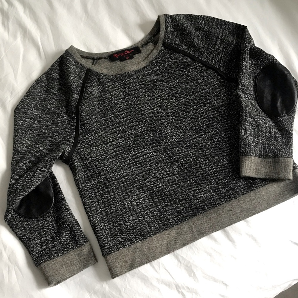 Alice + Olivia Leather Detailed Sweatshirt